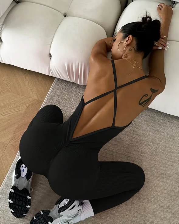 FORTIVÉ Sculpt Black Jumpsuit