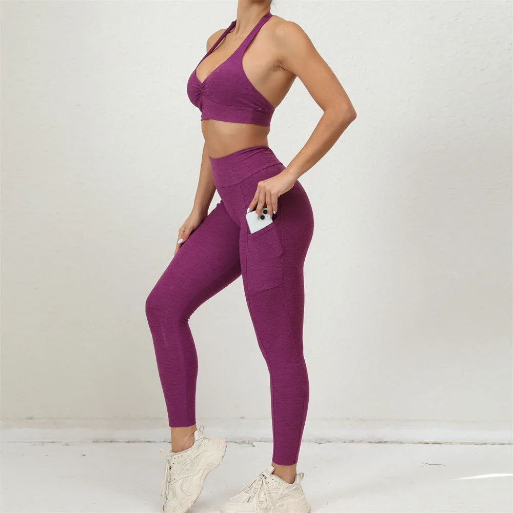 FORTIVÉ – Zestaw Sportowy Premium: Biustonosz Push-Up + Legginsy Scrunch