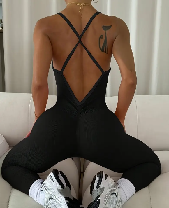 FORTIVÉ Sculpt Black Jumpsuit